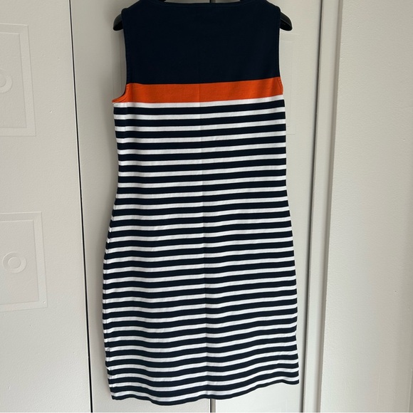Brooks Brothers Navy/Orange Striped Cotton Dress Medium - Picture 4 of 4